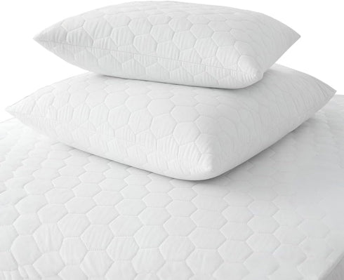 Set of 2 New Zippered Quilted Pillow Covers - Standard Size