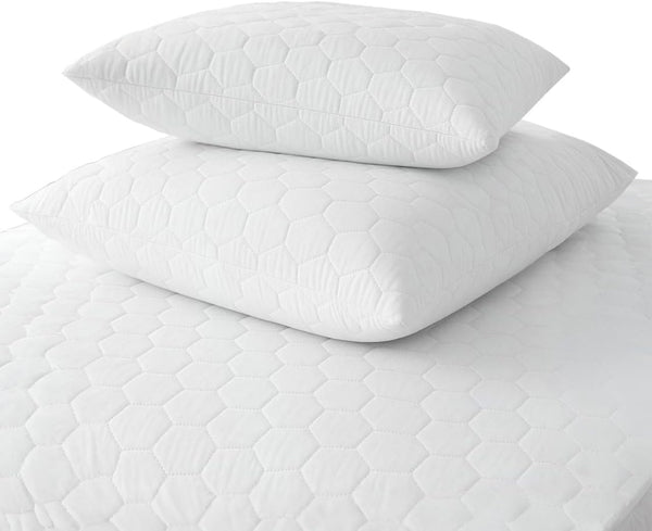 Set of 2 New Zippered Quilted Pillow Covers - Standard Size