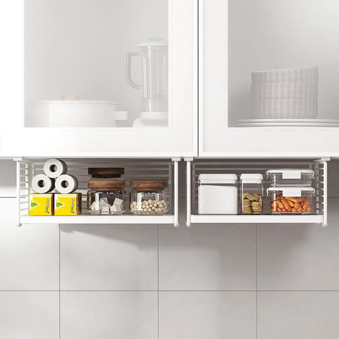 SSYYGET Closet 14.2 inches) Under Shelf Organizer, Detachable Under Shelf Basket, Metal Hanging Under Desk Basket