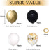 Black and Gold Confetti Balloons, 50 Pack 12inch White Latex Party Balloon Set for Decorations