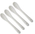 RSVP International Poached Egg Spoon, 4 Piece Set for Jam, Honey or Soft Boiled Eggs, 5.5" Length, White Porcelain