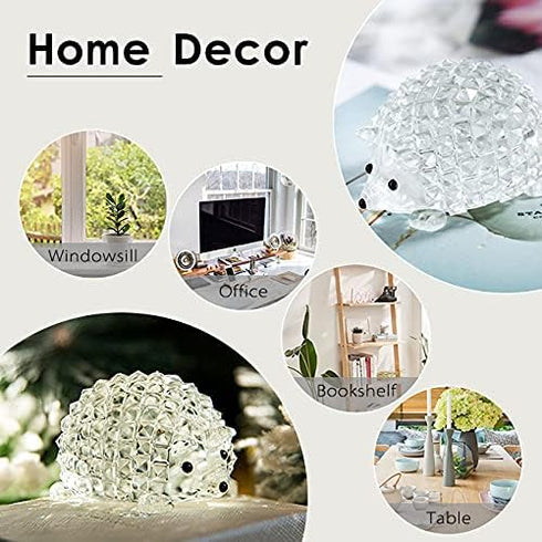 H&D HYALINE & DORA Cut Clear Crystal Hedgehog Animal Figurine - Glass Ornament Collection