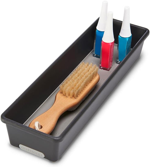 madesmart Classic 12 x 3 Bin - Granite Multi-Purpose Storage Organizer with Soft-grip Lining and Non-slip Feet