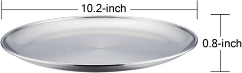 TeamFar 10 Inch Pizza Pan - Stainless Steel Pizza Tray for Oven Baking, Set of 2, Non Toxic & Dishwasher Safe