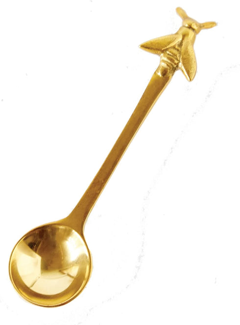 Creative Co-Op Brass Sugar/Honey Bee Handle Spoon, Gold