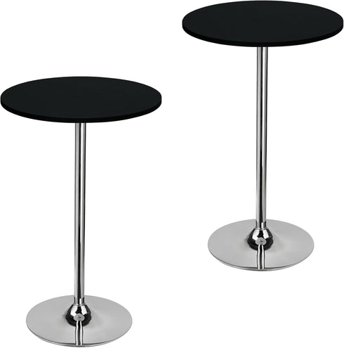 2 Pack Round Fitted Tablecloth 20 Inch Stretch Spandex Table Cover Black