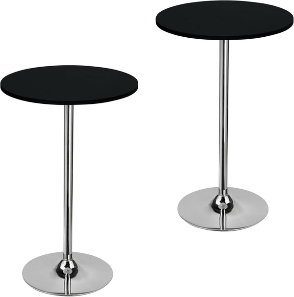 2 Pack Round Fitted Tablecloth 20 Inch Stretch Spandex Table Cover Black