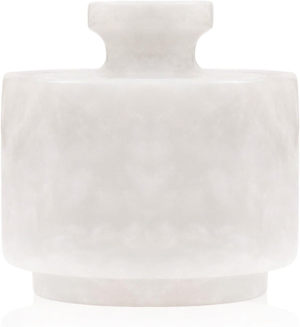 MARBLOUS KRAFTS Marble Salt Cellar with Lid 3" White Salt Box, Stone