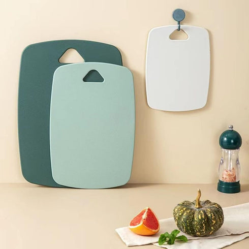 Plastic Cutting Board Set of 3, Thick Chopping Boards for Kitchen, Easy Grip Handle, Dishwasher Safe, Green