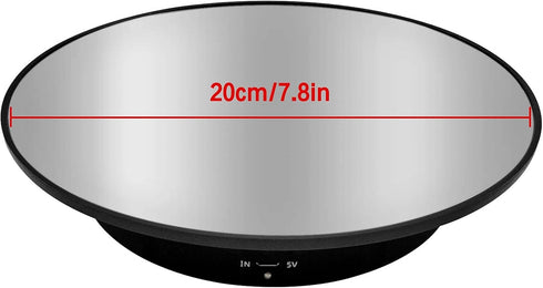 Motorized Rotating Display Stand, 7.87inch, 360 Degree Turntable for Photography Products, Black