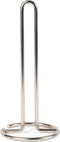 FitWell Paper Towel Holder for Kitchen Countertops, Steel Stand for Standard & Jumbo Rolls, Satin Nickel