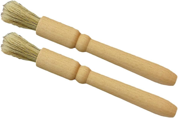 Coffee Grinder Cleaning Brush 2Pcs, Wood Handle & Natural Bristles, Espresso Brush Accessories for Home Kitchen