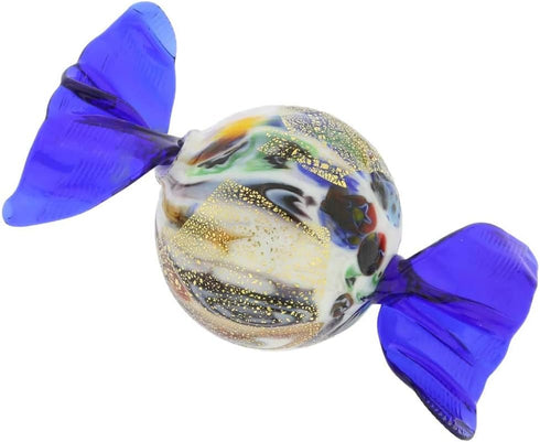 Glass Of Venice Murano Glass Candy, Sparkling Blue