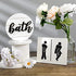 Jetec 2 Pcs 3D Bathroom Signs Decor, Rustic Funny Wooden Unisex Round Restroom Signs for Guest