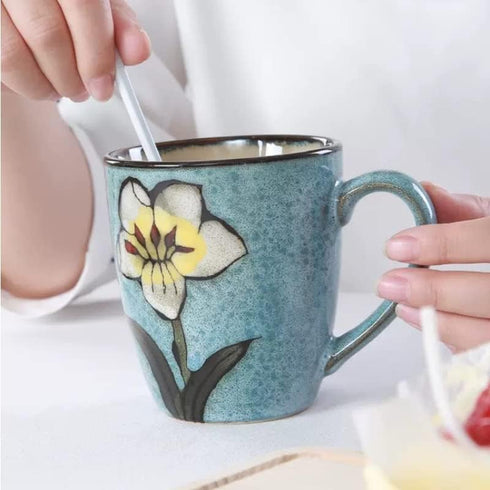 12oz Ceramics Cappuccino Mug,Coffee mugs,Tea mugs,Kiln Glazing Process,Microwave and Dishwasher Safe, Perfect For Tea