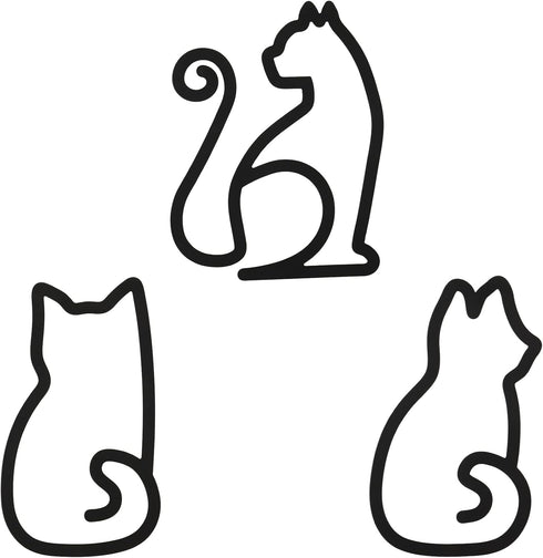 Ferraycle 3 Pieces Black Cat Metal Wall Art, Wire Sign Decor for Kitchen, Restaurant, Christmas Cat Lover Gifts