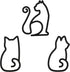 Ferraycle 3 Pieces Black Cat Metal Wall Art, Wire Sign Decor for Kitchen, Restaurant, Christmas Cat Lover Gifts
