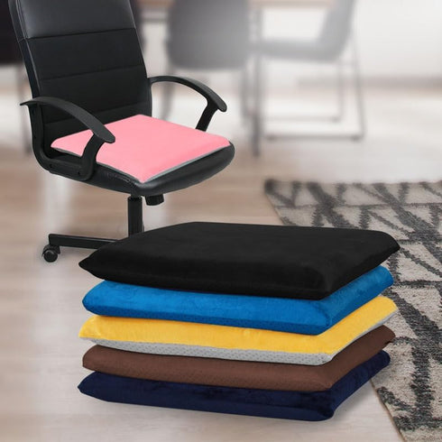 Square Chair Seat Cushion Memory Foam Chair Cushion for Kitchen, Dining,Office or Car 18x18 in Black by Augld