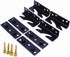Bed Rail Bracket - Black Heavy Duty Non-Mortise Fasteners, Set of 4 (Screws Included)