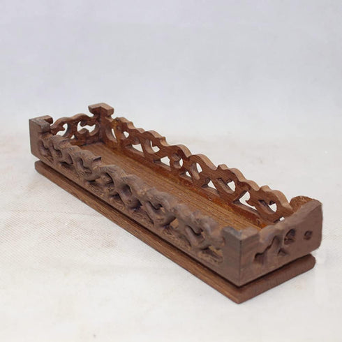 GOLDY&WENDY Chinese Wooden Rosewood Base Rectangular Carved Vase Buddha Plant Display Stand Craft Pedestal