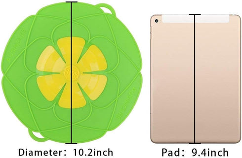 AUANDYU 2-in-1 Spill Stopper Lid Cover and Boil Over Safeguard, Silicone Kitchen Tool (Green and Red)