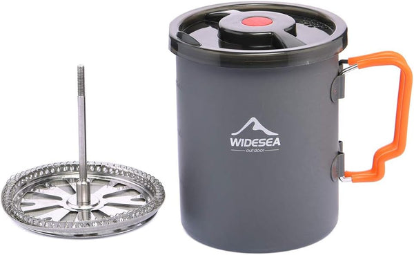 widesea Camping Coffee Pot 750ML | French Press Coffee Maker, Lightweight Backpacking Pot with Collapsible Handle for
