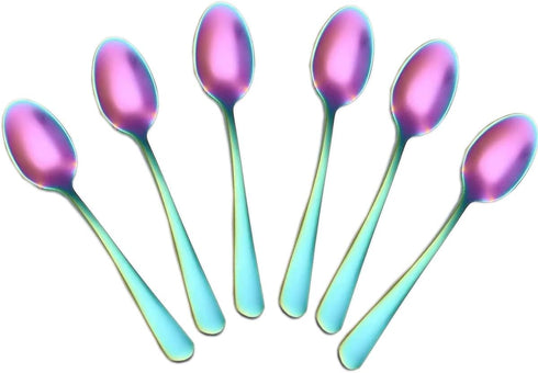 Demitasse Espresso Spoons - Mini Coffee Spoon, 4 Inches Stainless Steel Small Spoons for Dessert, Set of 6