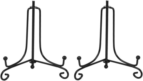 (2 Pack) Iron Display Stand - Black Iron Easel Plate Display Photo Holder Stand for Picture Frames, Cookbooks, Art