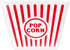 Novelty Place Plastic Popcorn Bowl, Red & White Striped Classic Containers for Movie Night, 8" Square x 7" Deep