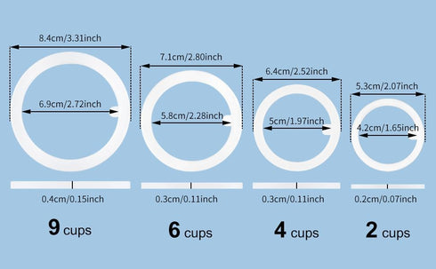 Sivaphe 6 Cups Replacement Infuser Parts for Stainless Steel Stovetop Espresso Coffee Maker, 1 Filter and 3 Gasket Seals