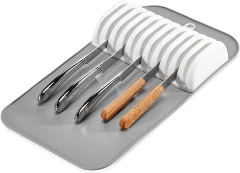 Madesmart Premium Antimicrobial Classic Large Knife Mat Soft-Grip, Non-Slip Drawer, Long-Lasting Home Organization, EPA Certified, White by madesmart