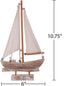 Sailboat 10.75" Linfevisi Wooden Decorations Nautical Sail Boats Model Decoration Beach Coastal Ocean Themed Home Decor