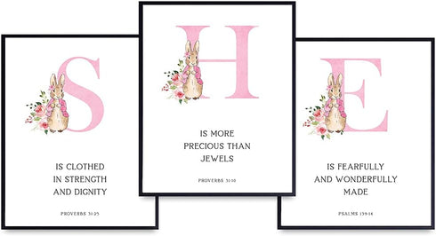 Proverbs 31 - Christian Baby Girl Room Decor - Religious Nursery Decor