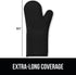 GORILLA GRIP BPA-Free Soft Silicone Oven Mitts, 14.5x8.3, Heat Resistant Cooking Gloves, Set of 2, Black