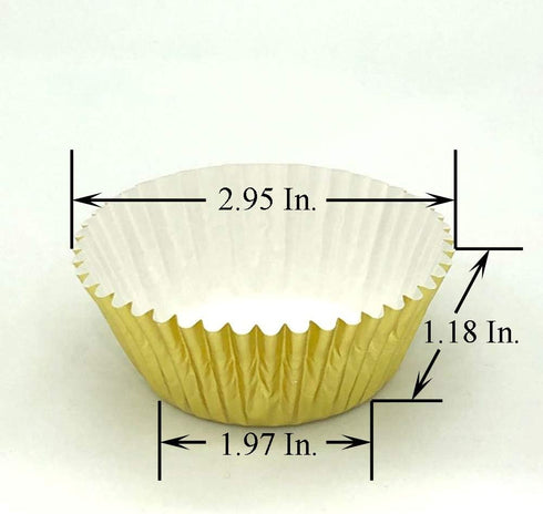 Shiny Gold Foil Cupcake Liners Standard Paper Baking Cups for Wedding, Party and More, 120-Count by Huaswan