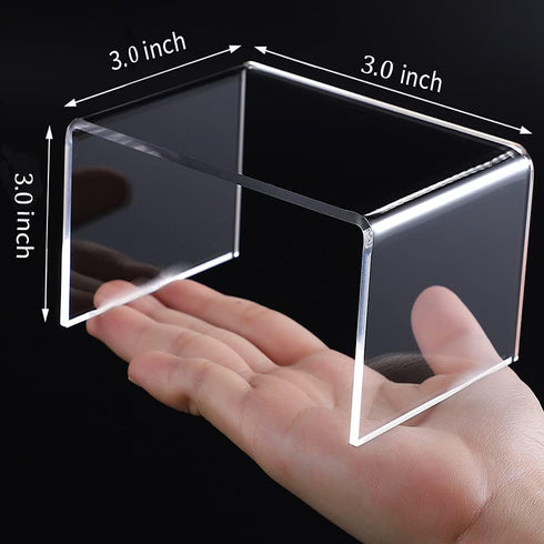 6-Pack Clear Acrylic Display Risers, Showcase Shelf for Figures, Cupcakes, Jewelry Display Stands - 3 Large Size