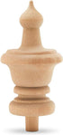 Woodpeckers Unfinished Wood Finials - 3-1/2 inch, Pack of 6 Large Craft Finials for Crafts