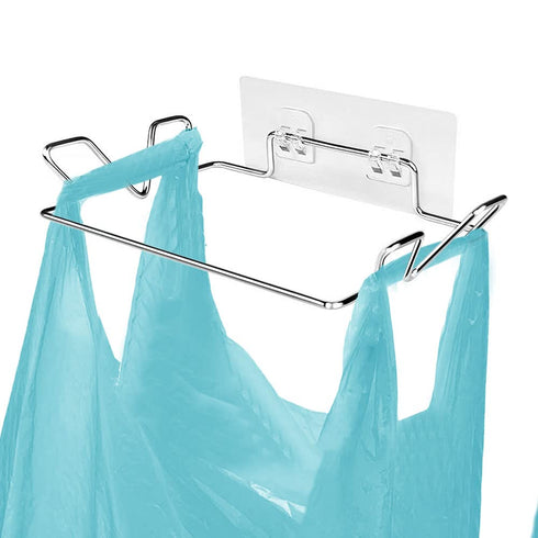 Sexoxo Trash Bag Holder for Cupboards Kitchen Cabinet Door, Stainless Steel Portable Garbage
