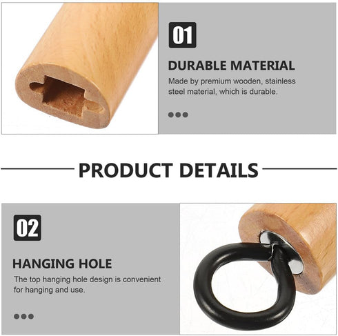 Wok Accessories 2 Pack Wooden Pot Handle, Detachable Cooking Pot Grip Replacement for Frying Pan