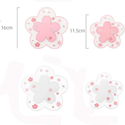Durable Non-Slip Sakura Coffee Cup PVC Coaster, Home Tea Coaster Bowl Pad Placemat (S)