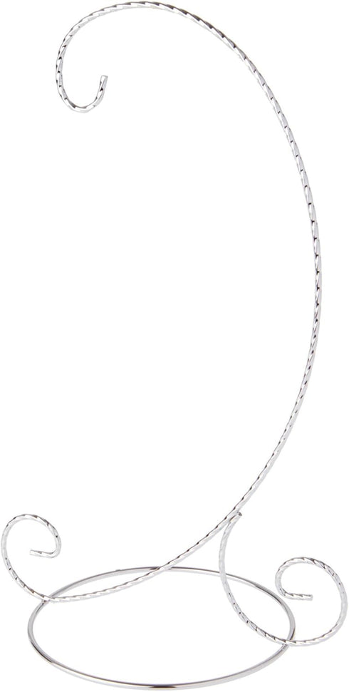 Bard's Twisted Silver Ornament Stand, Large, 12.25" H x 5.5" W x 7.5" D, Pack of 2