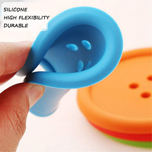 Creativee 10Pcs Silicone Drink Coaster,Colorful Round Button Shaped Cup Cushion Holder,Coffee Drink Mat,Heat Insulation