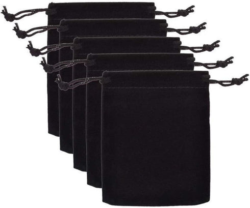 Teensery 25 Pcs Velvet Cloth Drawstring Bags - Jewelry Pouches for Gift Packaging, 2 x 2.75 Inch (Black)