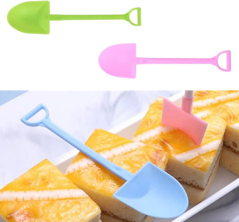 100 PCS Colorful Plastic Mini Shovel Shape Spoons, 4.8 Inch Ice Cream Spoon for Dessert & Yogurt