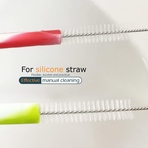 GFDesign 15-Piece Drinking Straw Cleaning Brushes Set, Nylon Bristles, Stainless Steel Handle - 8" x 3/8" (10mm)