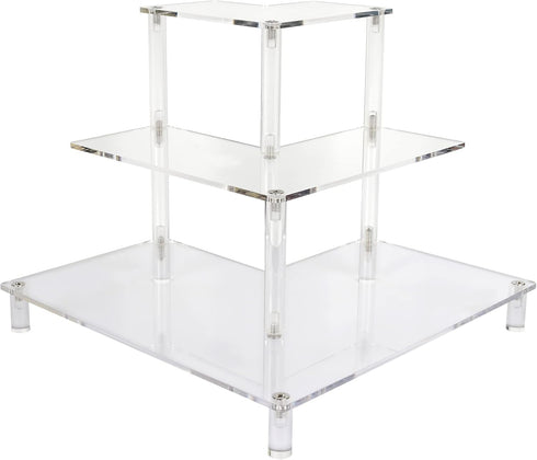 Gonice 3 Tier Acrylic Display Riser, Display Stand for Amiibo Funko POP Figures,