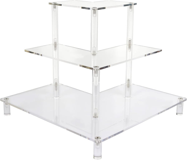 Gonice 3 Tier Acrylic Display Riser, Display Stand for Amiibo Funko POP Figures,