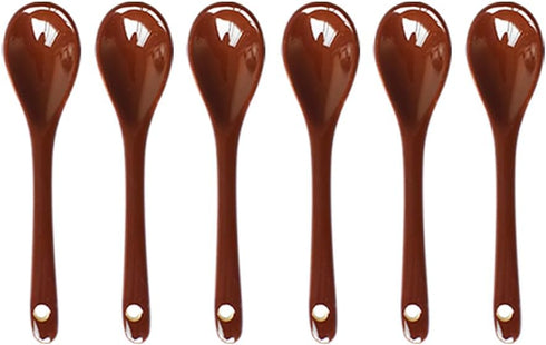 Pirhosigma 6 pcs Coffee Porcelain Egg Spoons Ceramic Spoons 4.7 inch Coffee Dessert