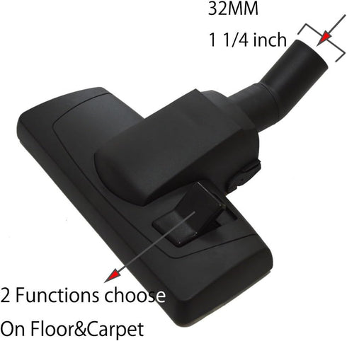 EZ SPARES 1 1/4 inch 32mm Universal Vacuum Cleaner Floor Brush with Metal Base & PP Hair Combo Tool