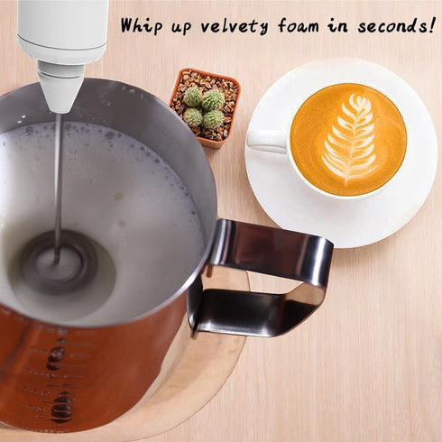 Rechargeable Milk Frother Handheld, 3 Speed Electric Drink Mixer for Latte, Cappuccino, Coffee, Black